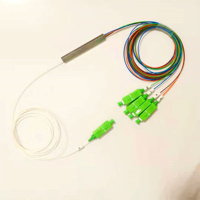 FTTH 1x4 نوع لوله فولادی فیبر نوری PLC شکاف دهنده با اتصال Sc / Apc